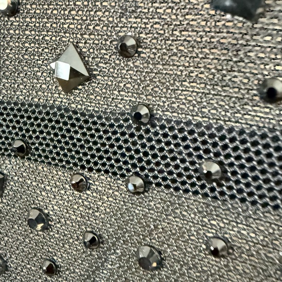 Black Sheer Rhinestone Top - Picture 2 of 6